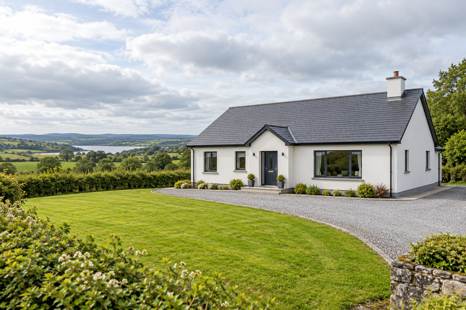 An Irish bungalow and surrounding garden