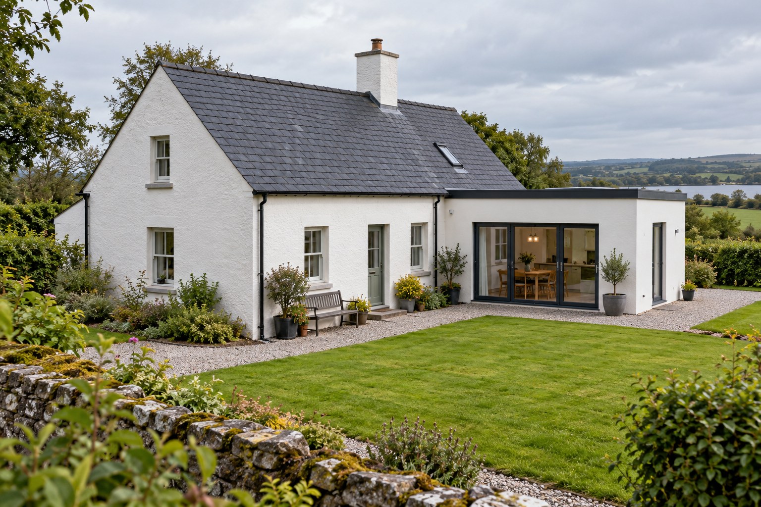 Exterior walls of a traditional Irish cottage